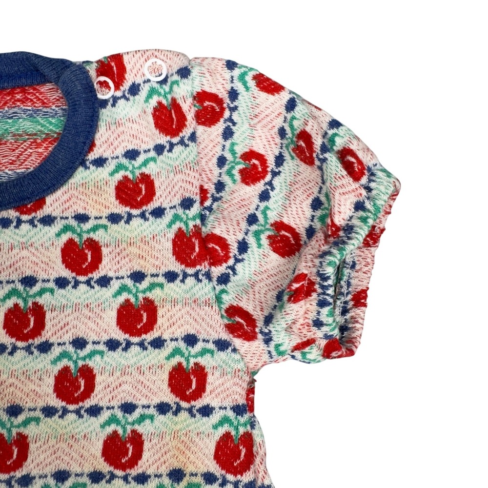 Vintage‎ Camptown Girls 2T Cherry Jacquard Knit Shirt Red White USA Made - Picture 2 of 10